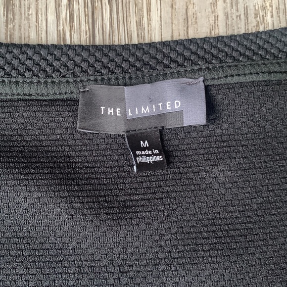 The Limited black mixed material tee - Picture 4 of 7